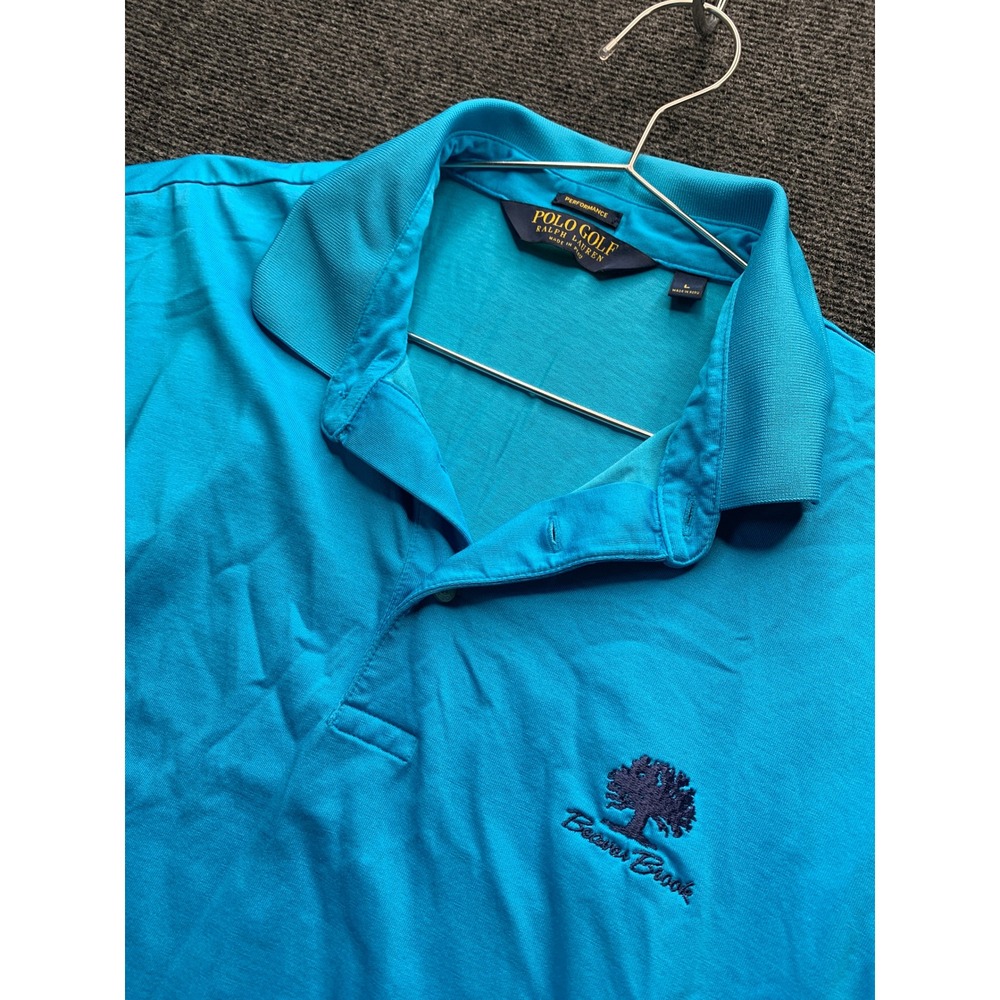 Polo Golf Ralph Lauren Golf Shirt Mens L Blue Performance Pima Cotton Beaver